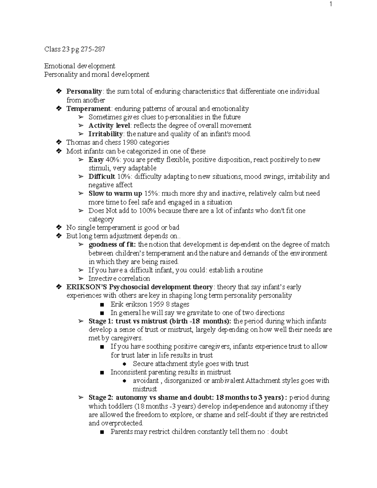 Test 3 study guide final exam psyc 160 - 1 Class 23 pg 275-287 ...