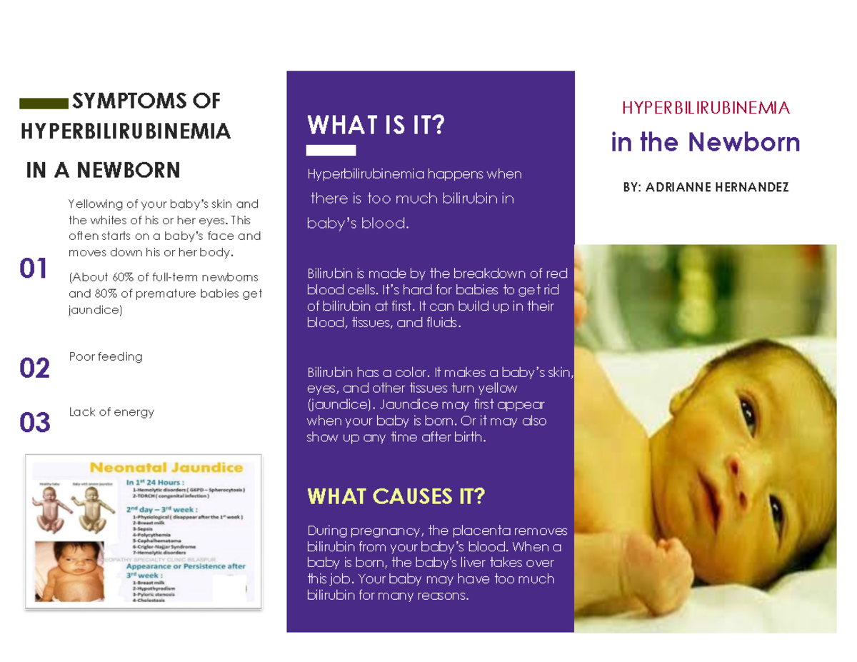 Hyperbilirubinemia Brochure (6) - SYMPTOMS OF HYPERBILIRUBINEMIA IN A ...