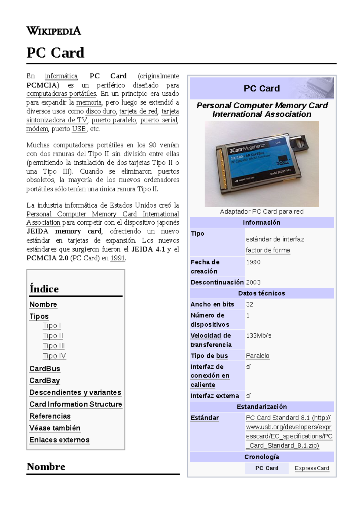 PC Card Informática PC Card Personal Computer Memory Card