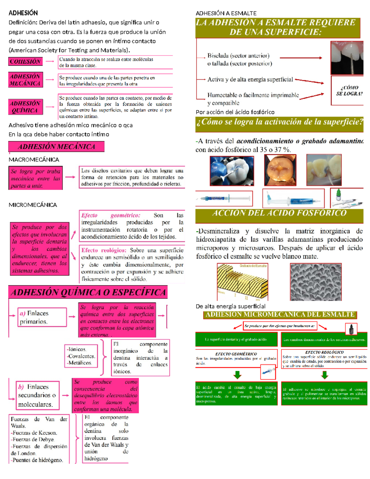 Adhesion.pdf - Resumen - ADHESIÓN Definición: Deriva del latín adhaesio ...