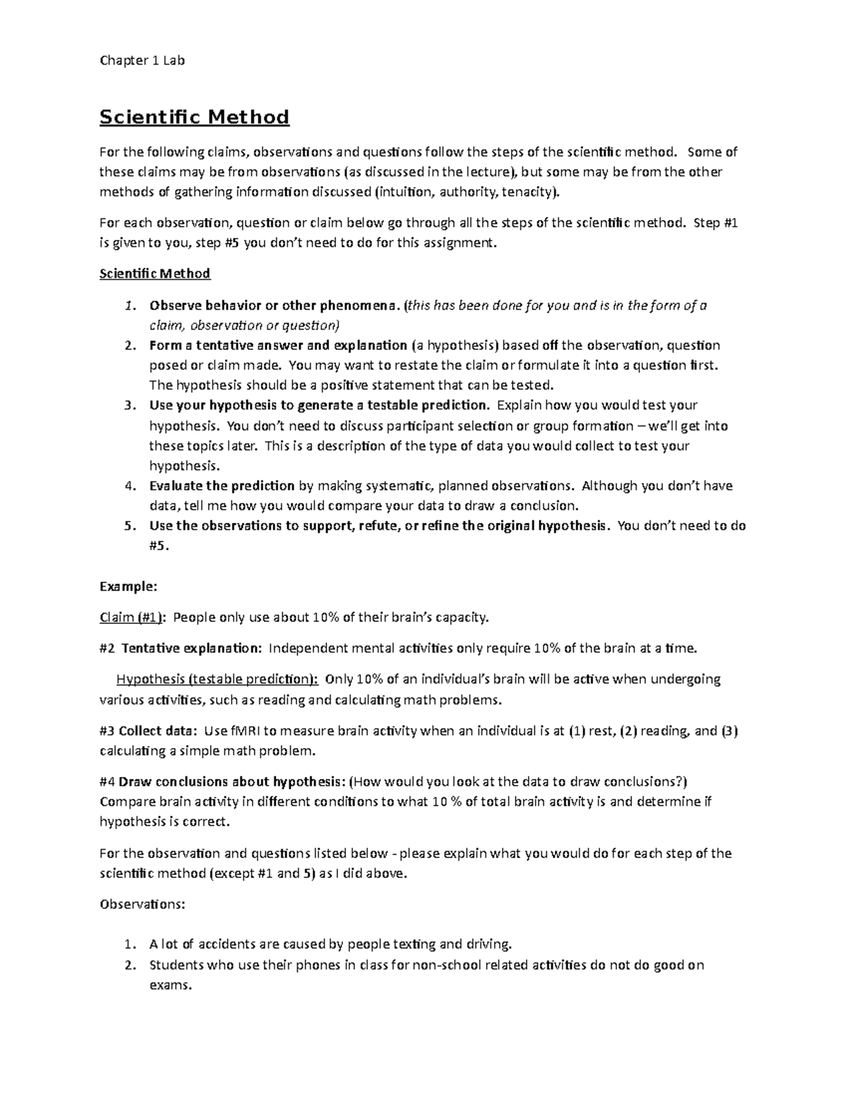 Ch 1 Lab - Scientific Method - online - Chapter 1 Lab Scientific Method ...