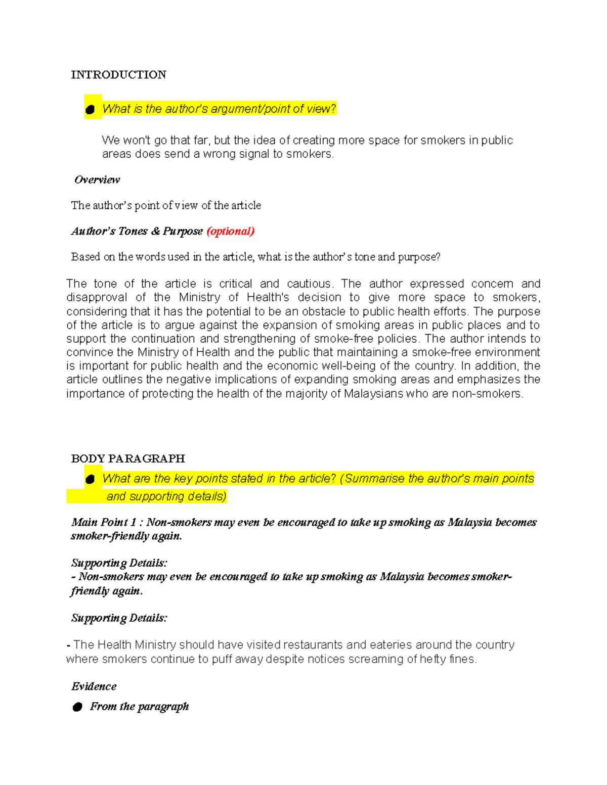 Farisha & ALYA Evaluative Commentary - INTRODUCTION What is the author ...