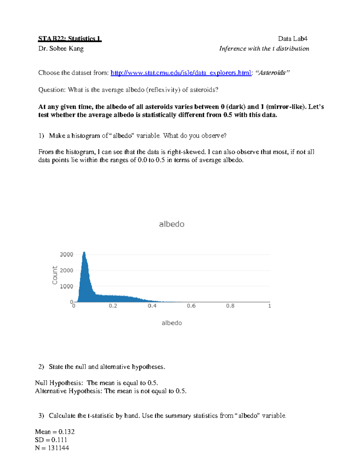 Data Lab 4 Stats - Data Lab 4 For Tutorial Week 8 - STAB22: Statistics ...