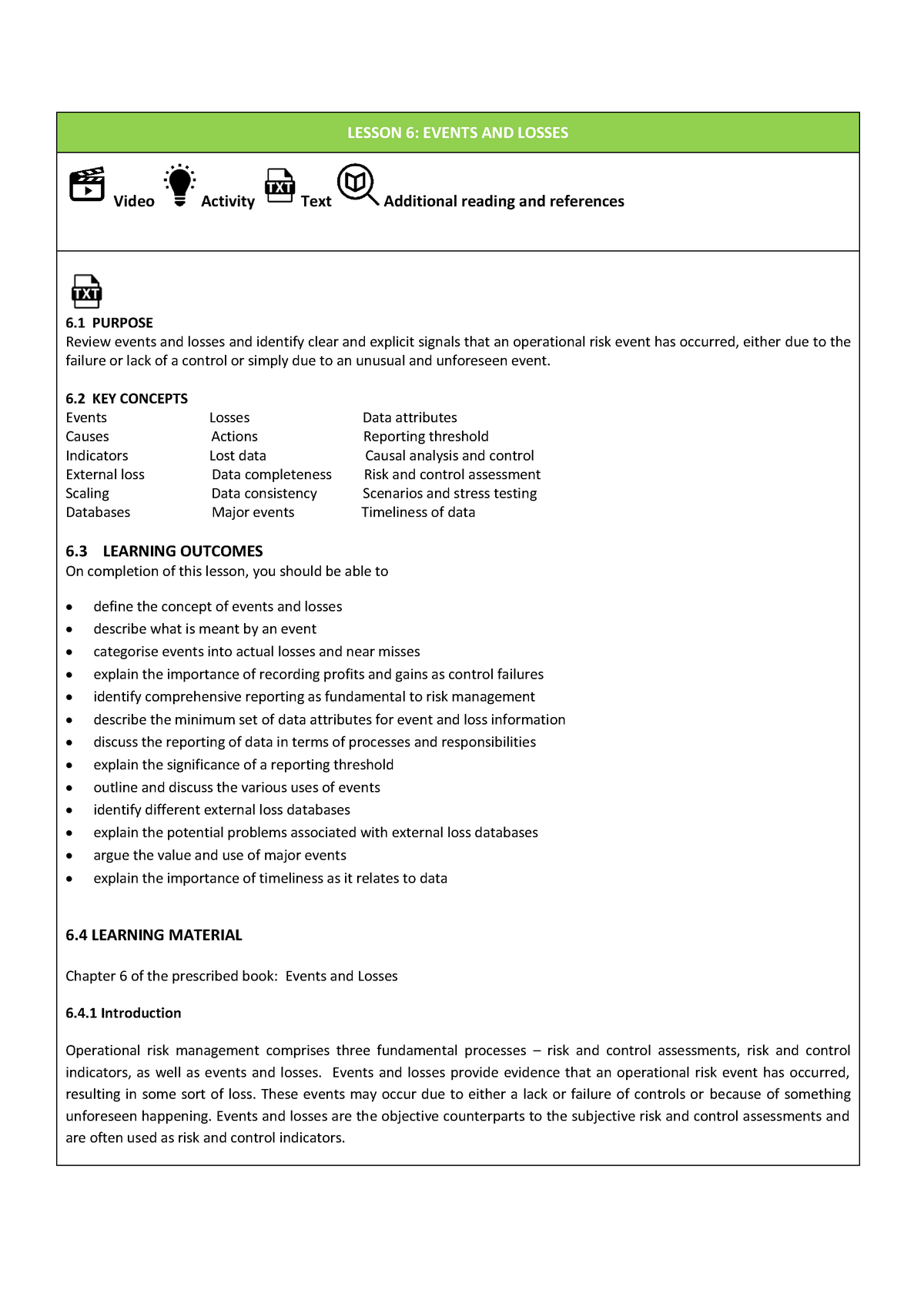 RSK4801+B0+LS05+006+MO - LESSON 6: EVENTS AND LOSSES Video Activity ...