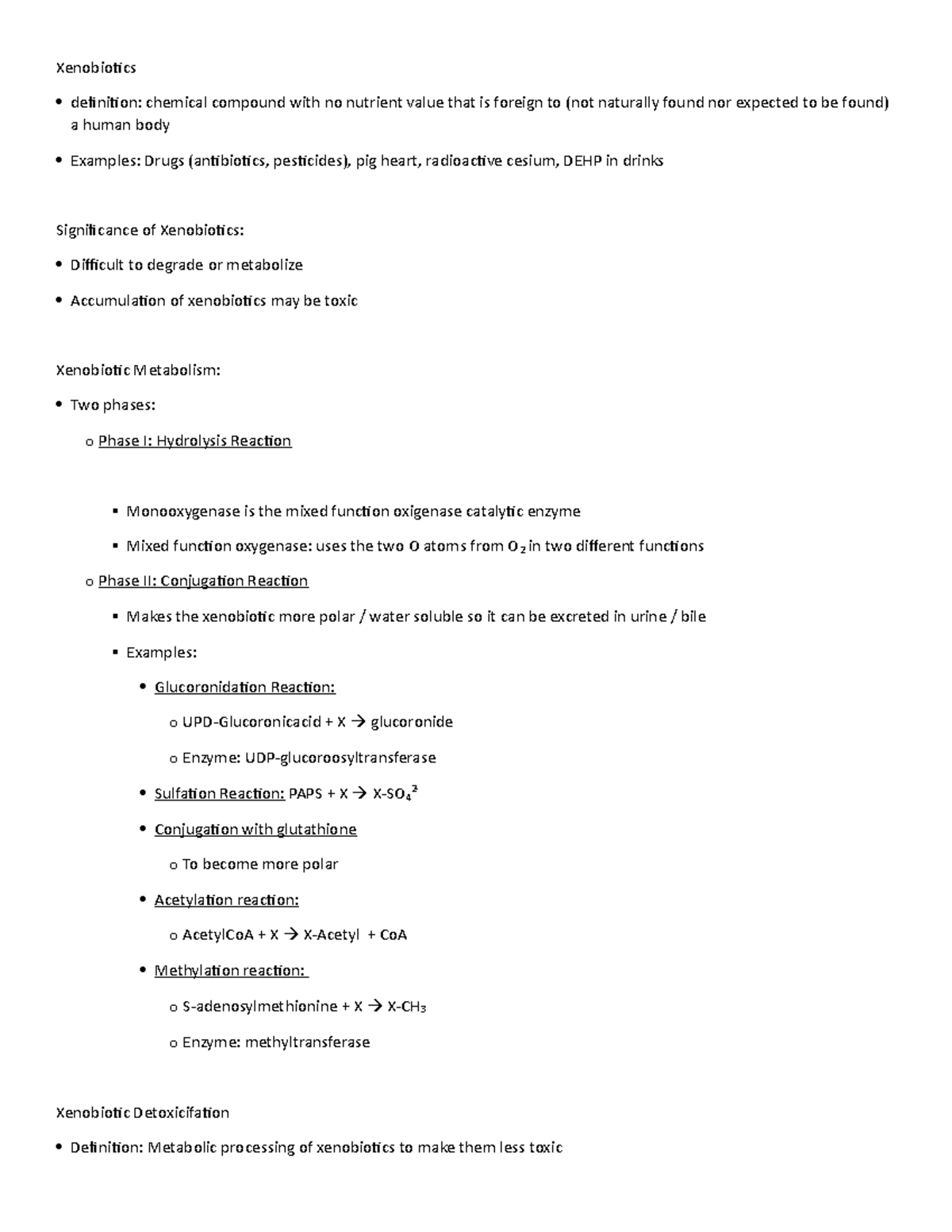 Xenobiotics - Studocu