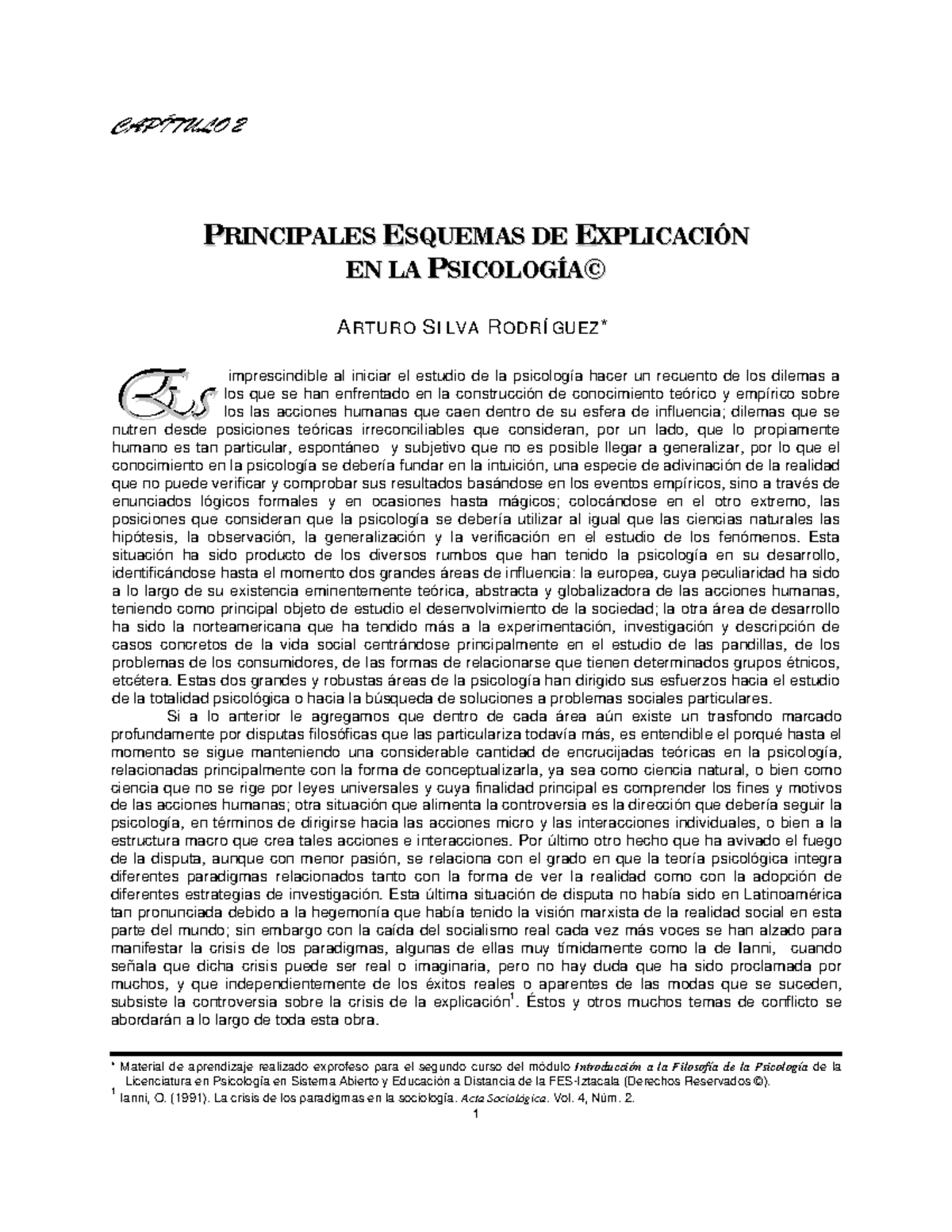 Principales Esquemas De Explicación En La Psicología 1 CapÍtulo 2 P Prriinncciippaalleess 1151