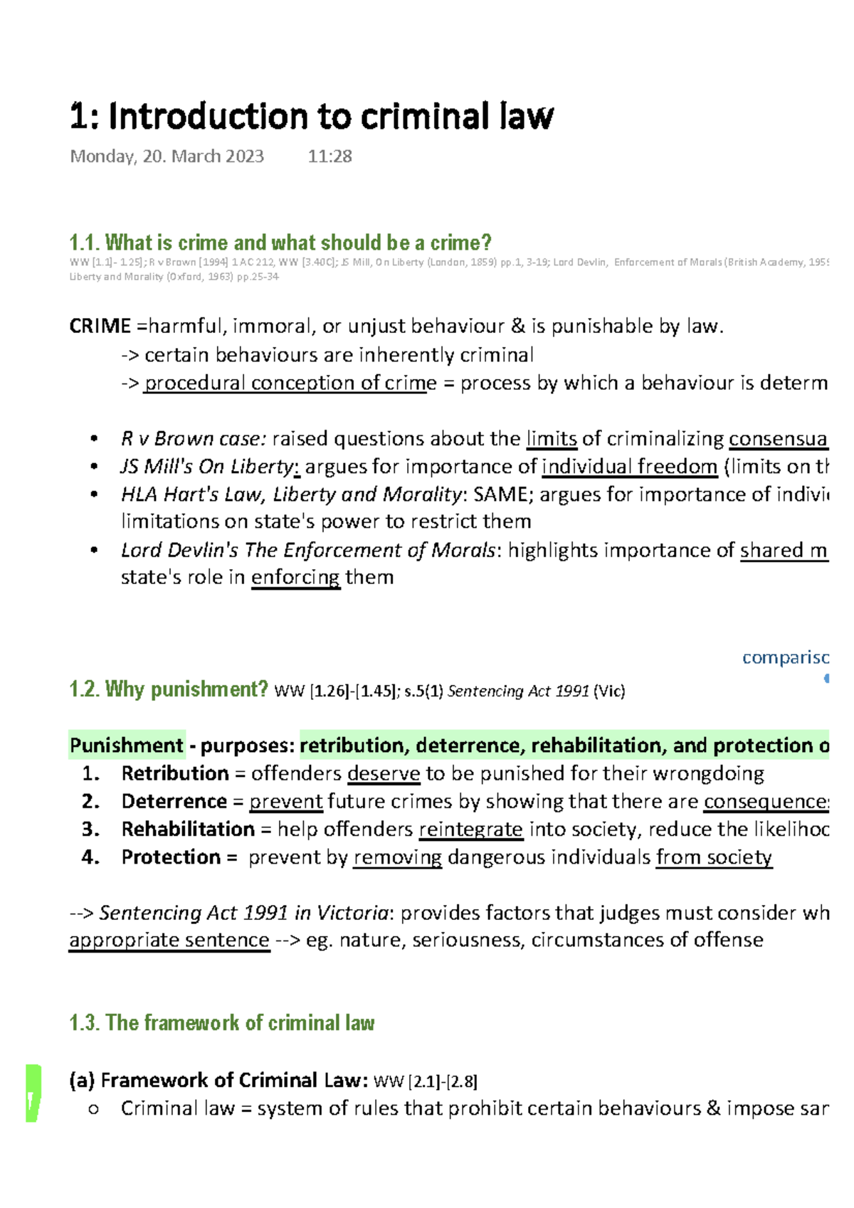 1 Introduction To Criminal Law - 1. What Is Crime And What Should Be A ...