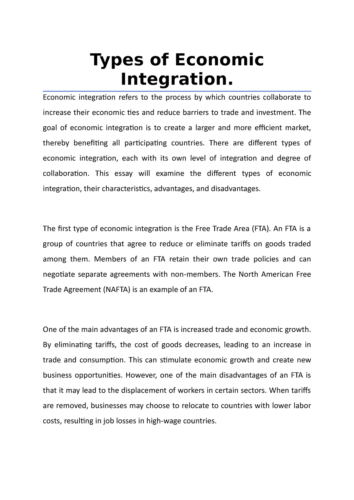 brief-note-on-types-of-economic-integration-types-of-economic-integration-economic