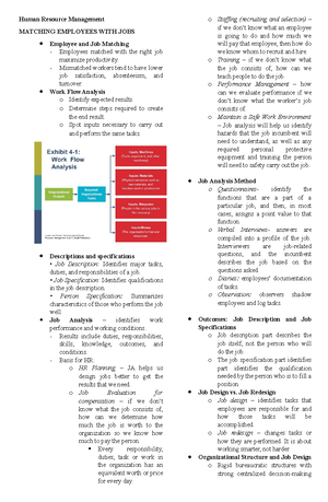 HRM - Lecture Notes - Chapter 4: Matching Employees With Jobs Employee ...