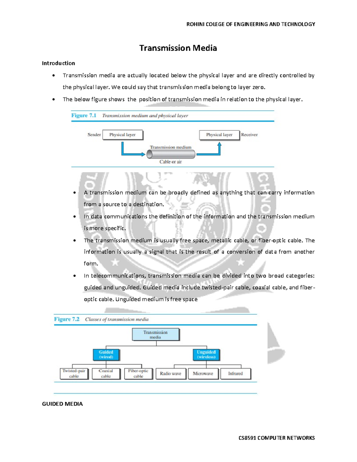 Rohini 67171182958 - Lecture Notes - Transmission Media Introduction ...