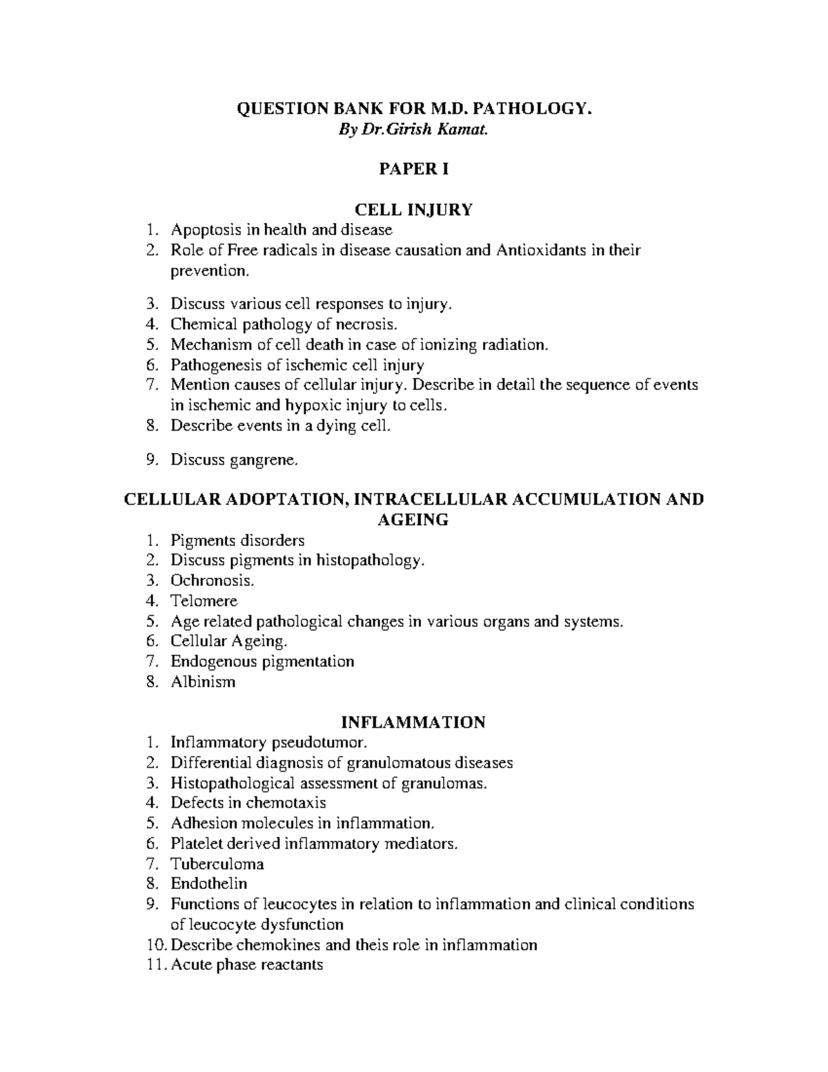 Pgqbank Practice questions for anatomical pathology QUESTION BANK