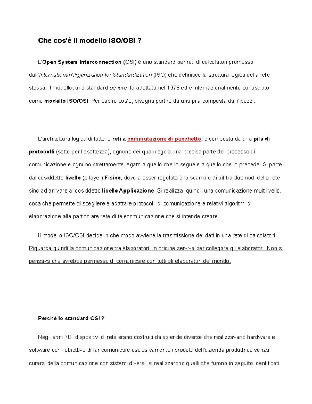 Modello ISO OSI - conoscenze informatiche - Che cos'è il modello ISO ...