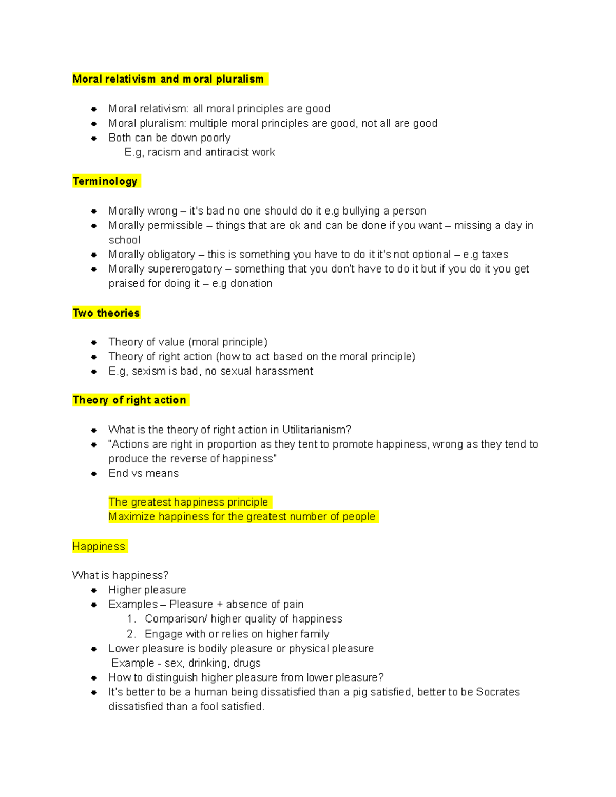 Global Ehtics - Moral relativism: all moral principles are good Moral ...
