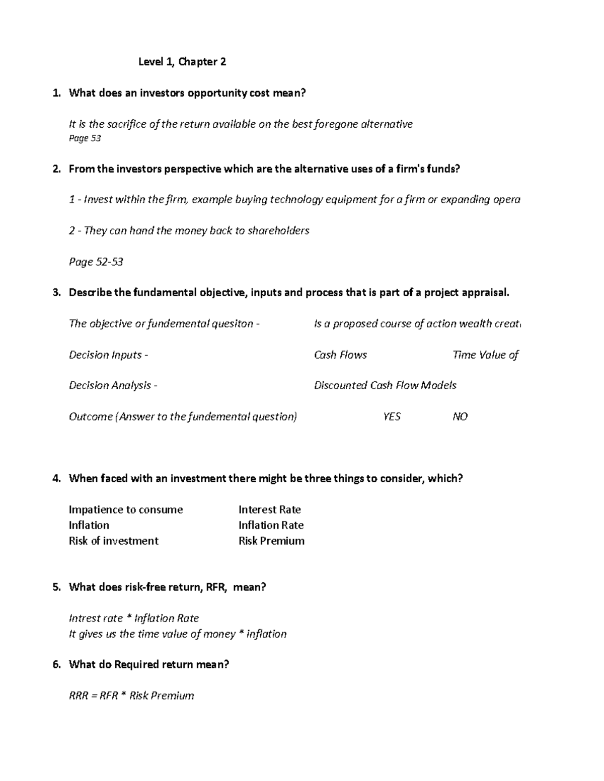 Finance Exam Revision Incredibly extensive exam practice questions