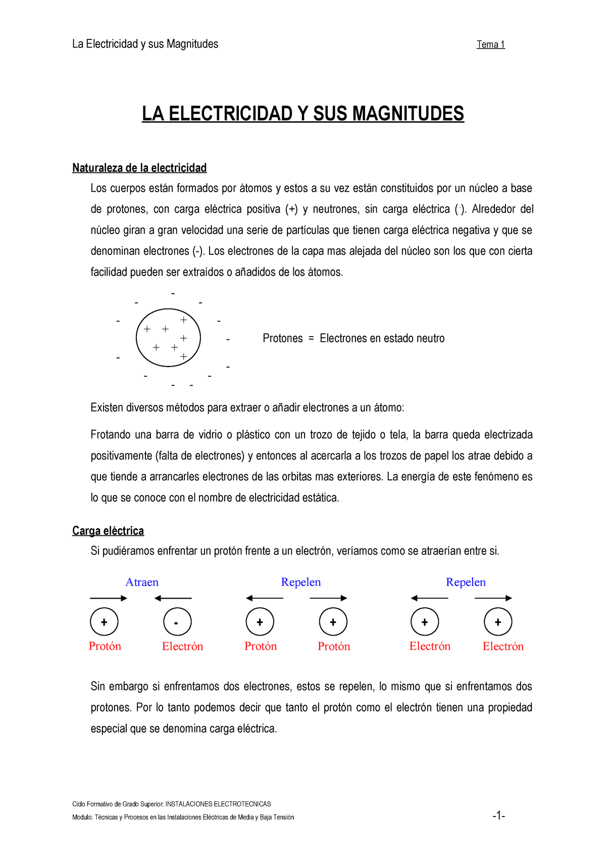 Tema 1 Apuntes Electricidad Studocu