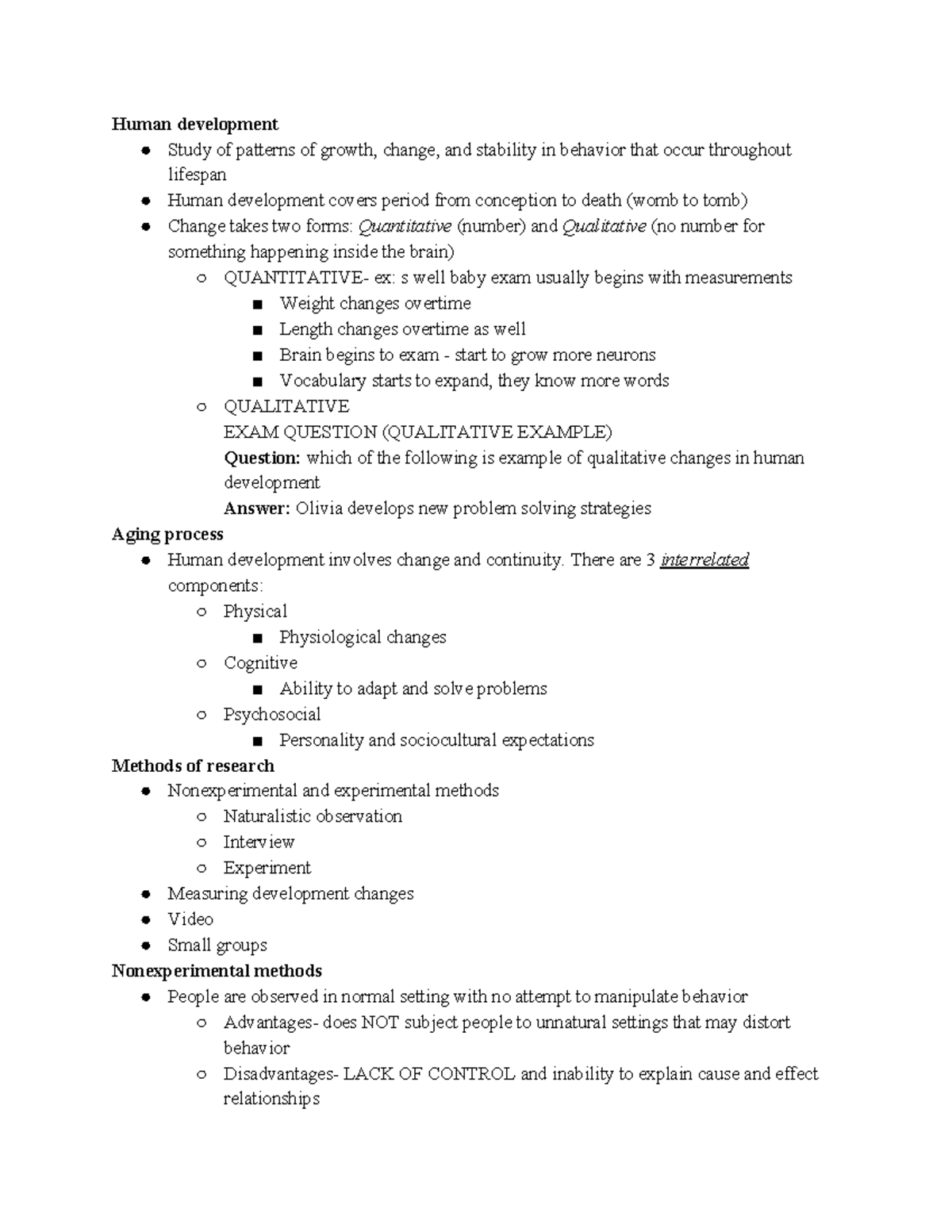 Human Development Notes - Human development Study of patterns of growth ...