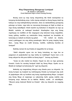 Piling Larangan EXAM - HELLO - KAGAWARAN NG EDUKASYON REHIYON III ORANI ...