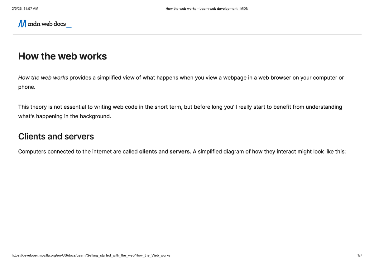 How The Web Works - Learn Web Development MDN - How The Web Works How T ...