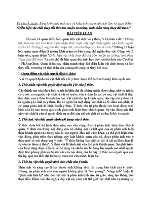 [Solved] Theo quan im ca trit hc Mc con ng bin chng ca nhn thc chn l l ...