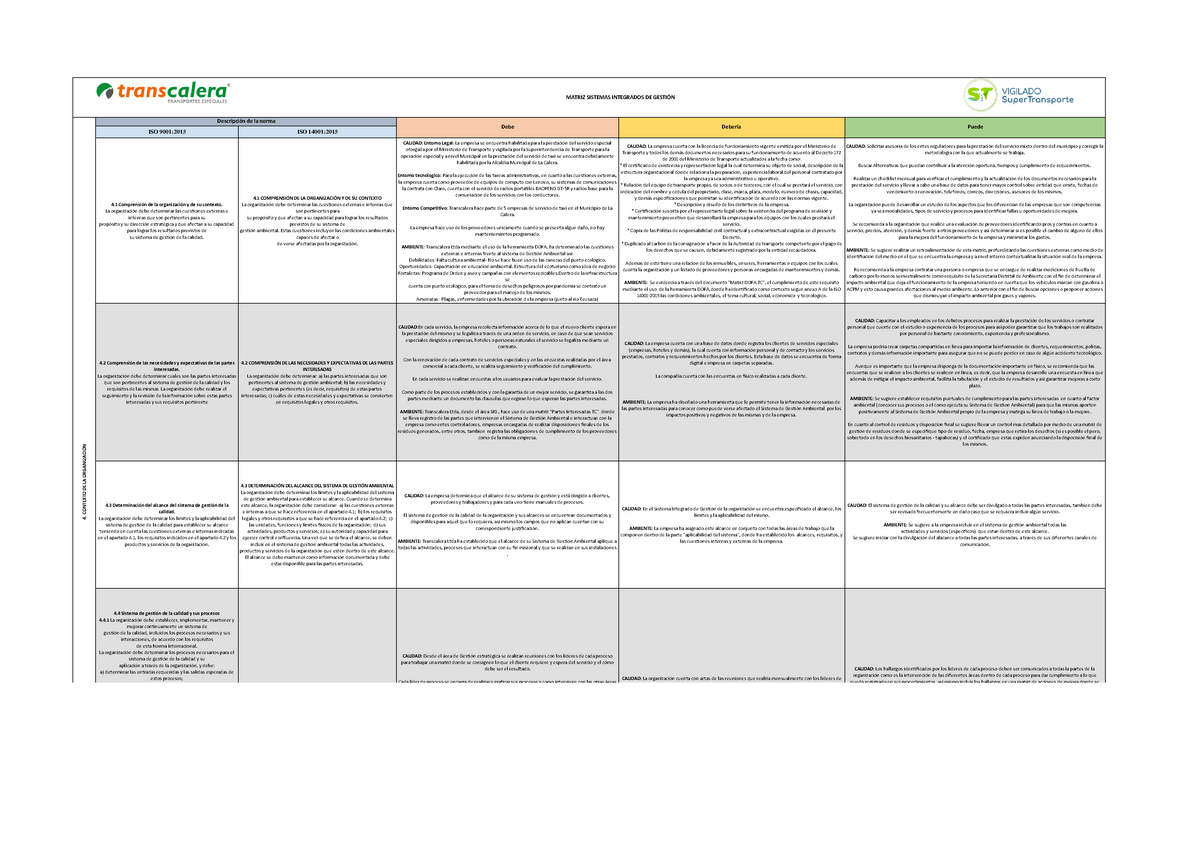 Matriz De La Norma Iso 14001 - Image To U