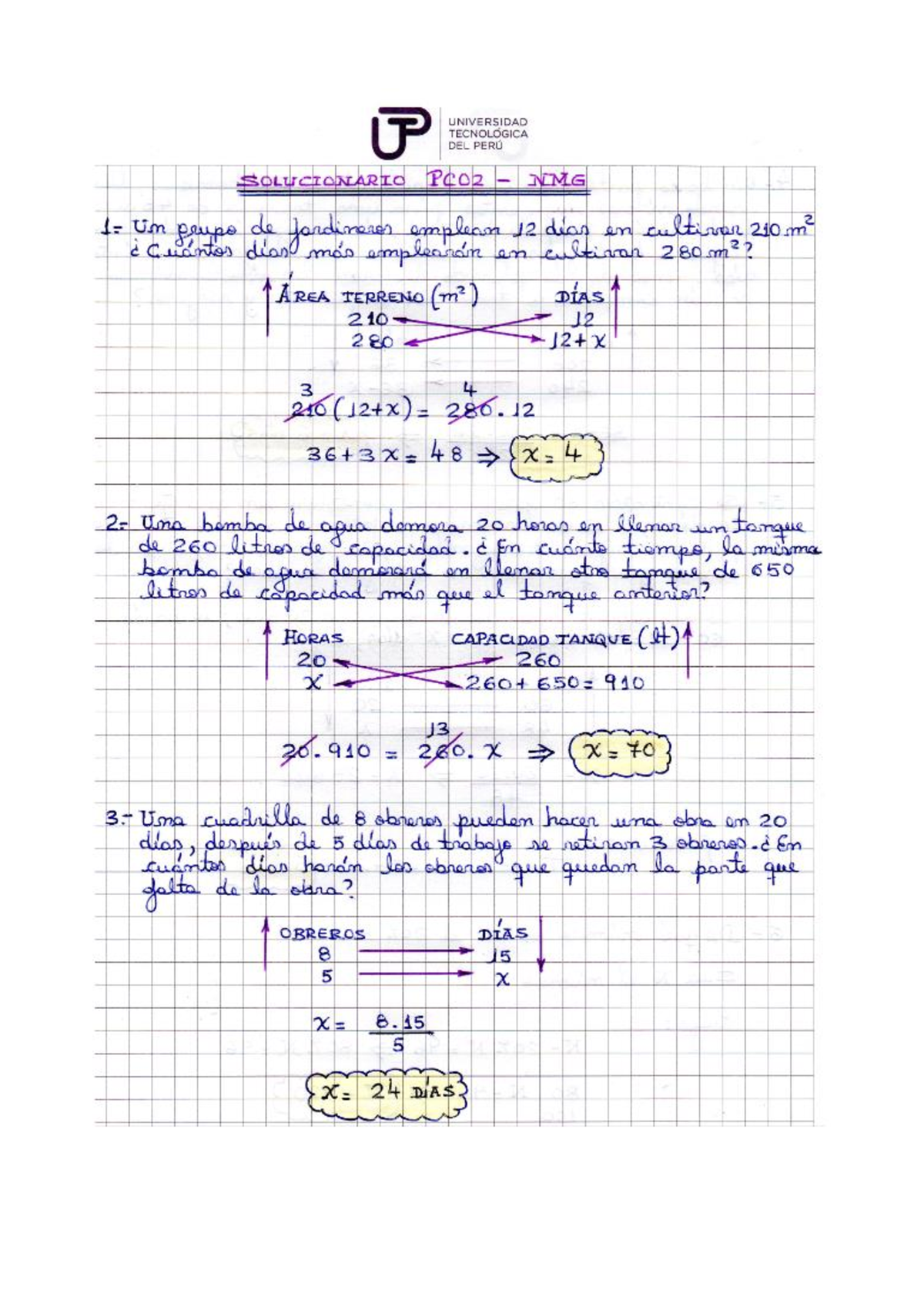 Solucionario PC02 - Nivelacion De Matemática - UTP - Studocu