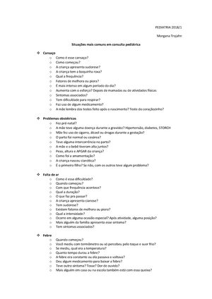 Anamnese completa - Resumo Semiologia Médica - Semiologia Morgana Trojahn  ANAMNESE A anamnese uma - Studocu