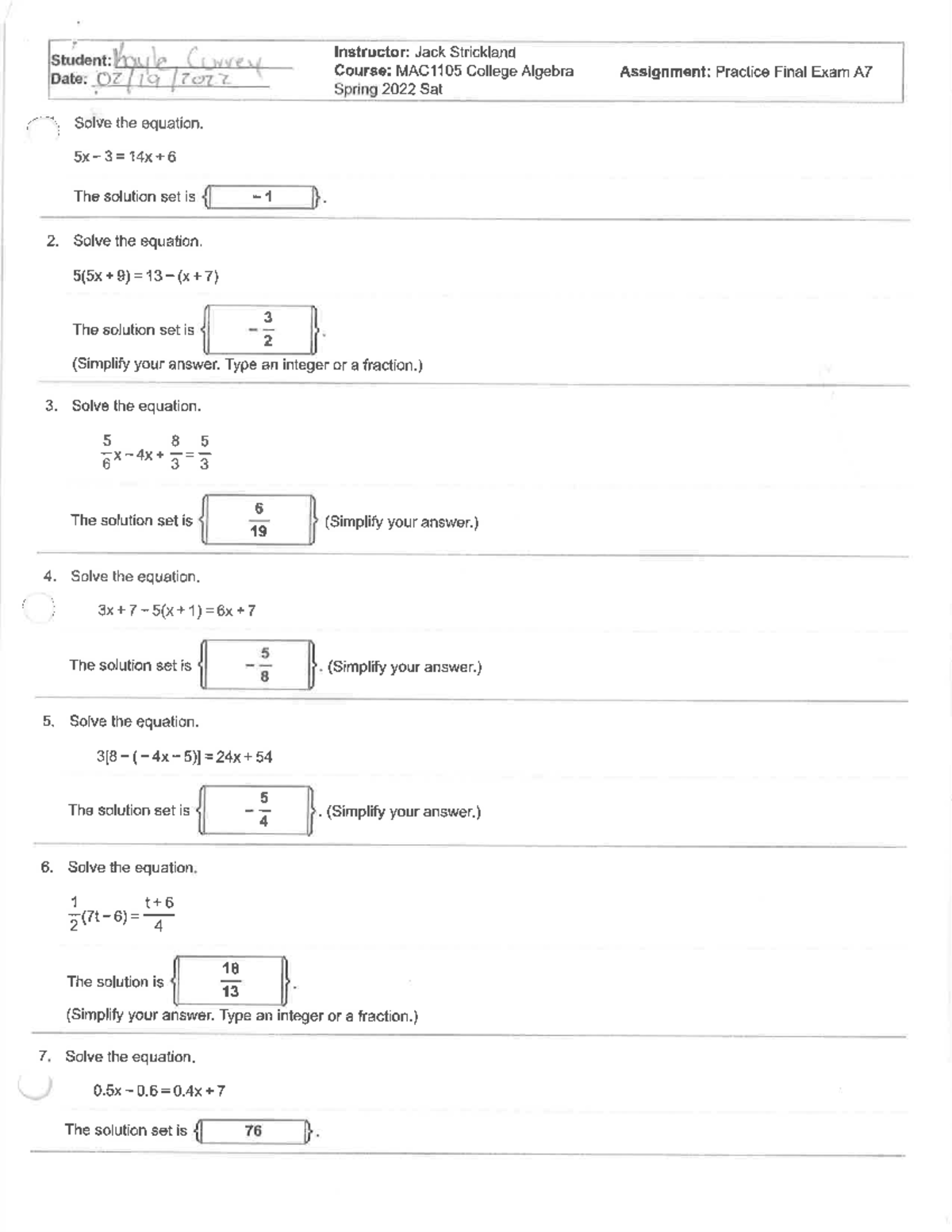 MAC1105 Practice Final Exam - MAC 1105 - Studocu