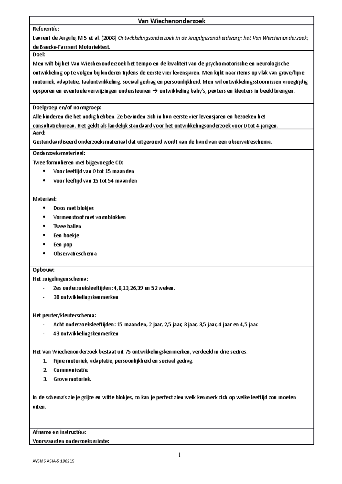 van-wiechen-klas-identificatie-fiches-van-testen-van