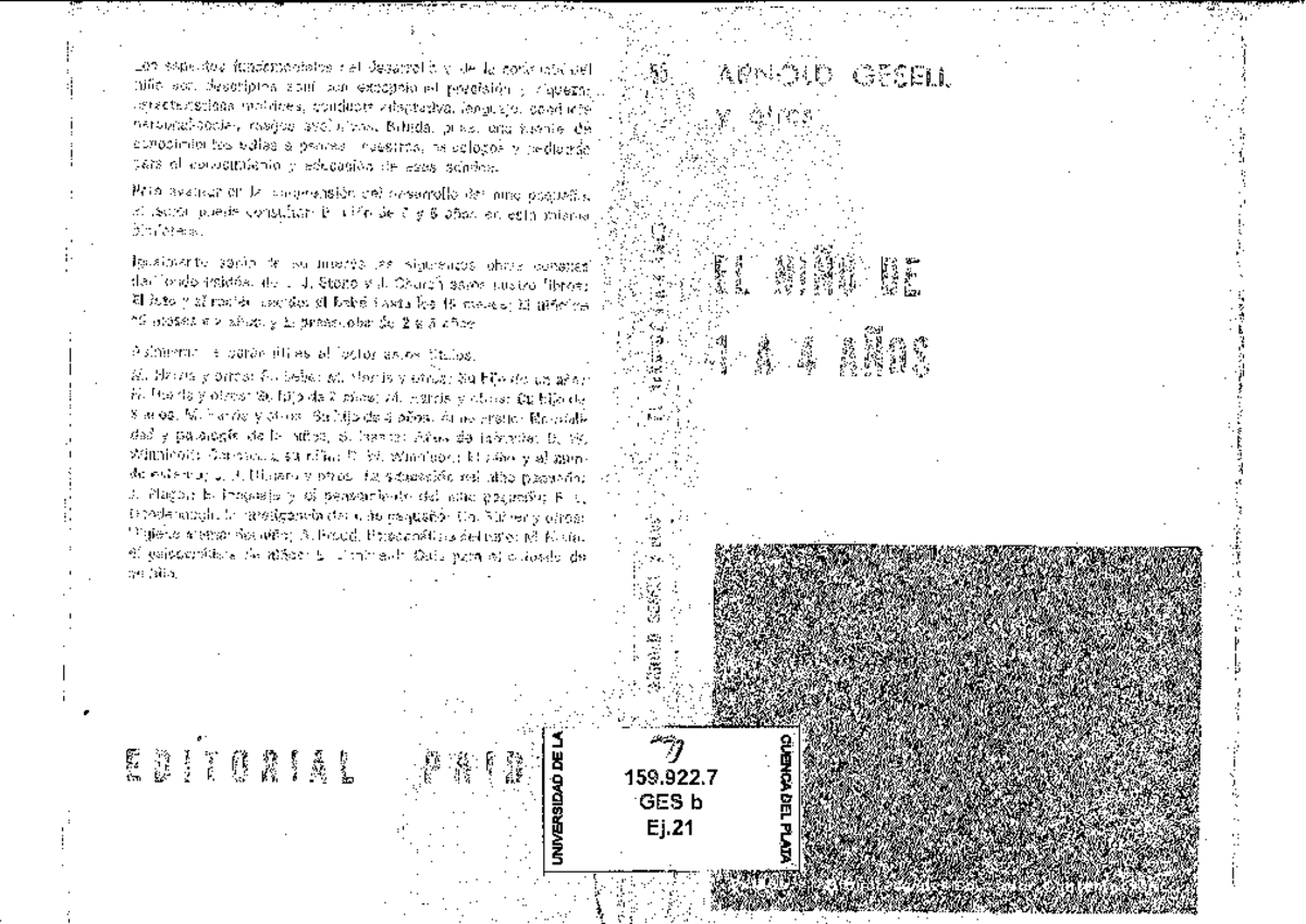 El Niño De 1 A 5 Años Arnold Gesell