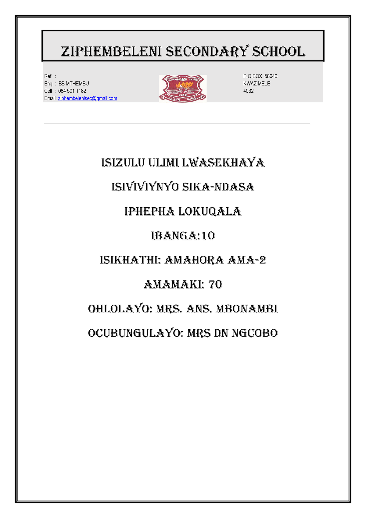 cover-page-isizulu-10-grade-4-ziphembeleni-secondary-school-ref