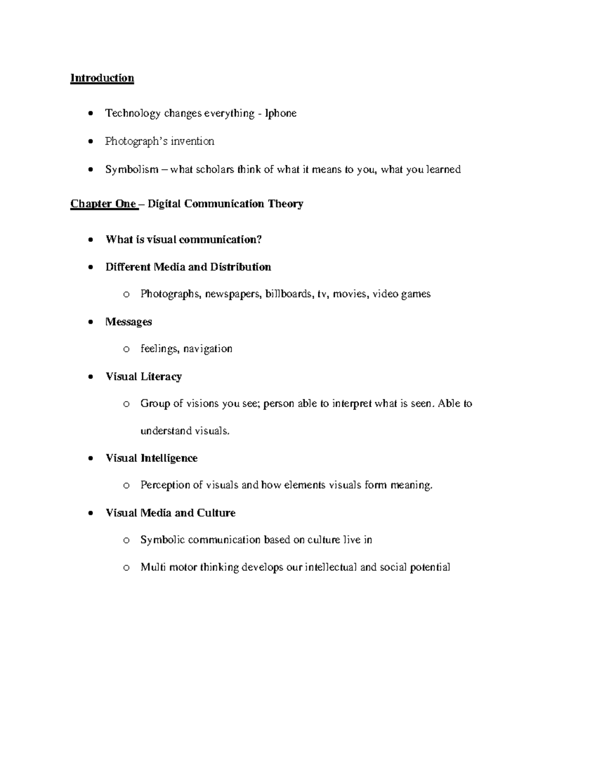 Intro: Chapter 1 & 3 notes - Introduction Technology changes everything ...