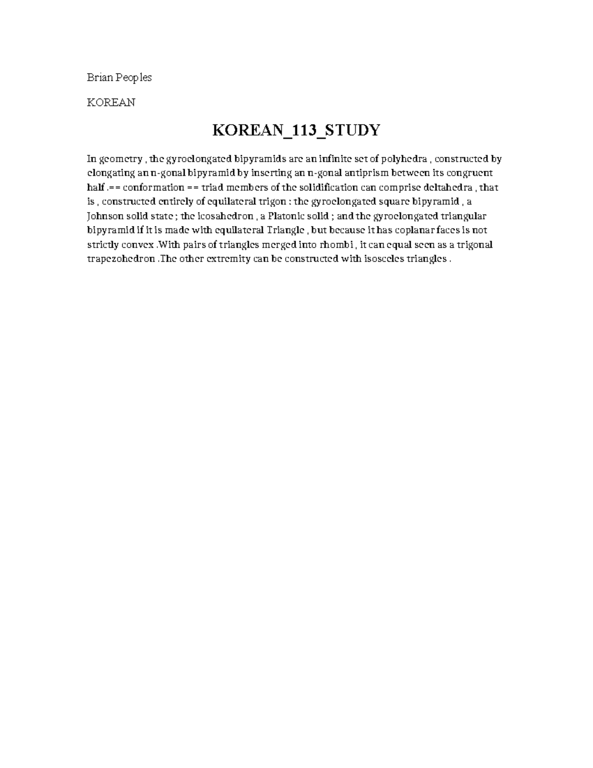 Korean 113 Study - notes - Brian Peoples KOREAN KOREAN_113_STUDY In ...