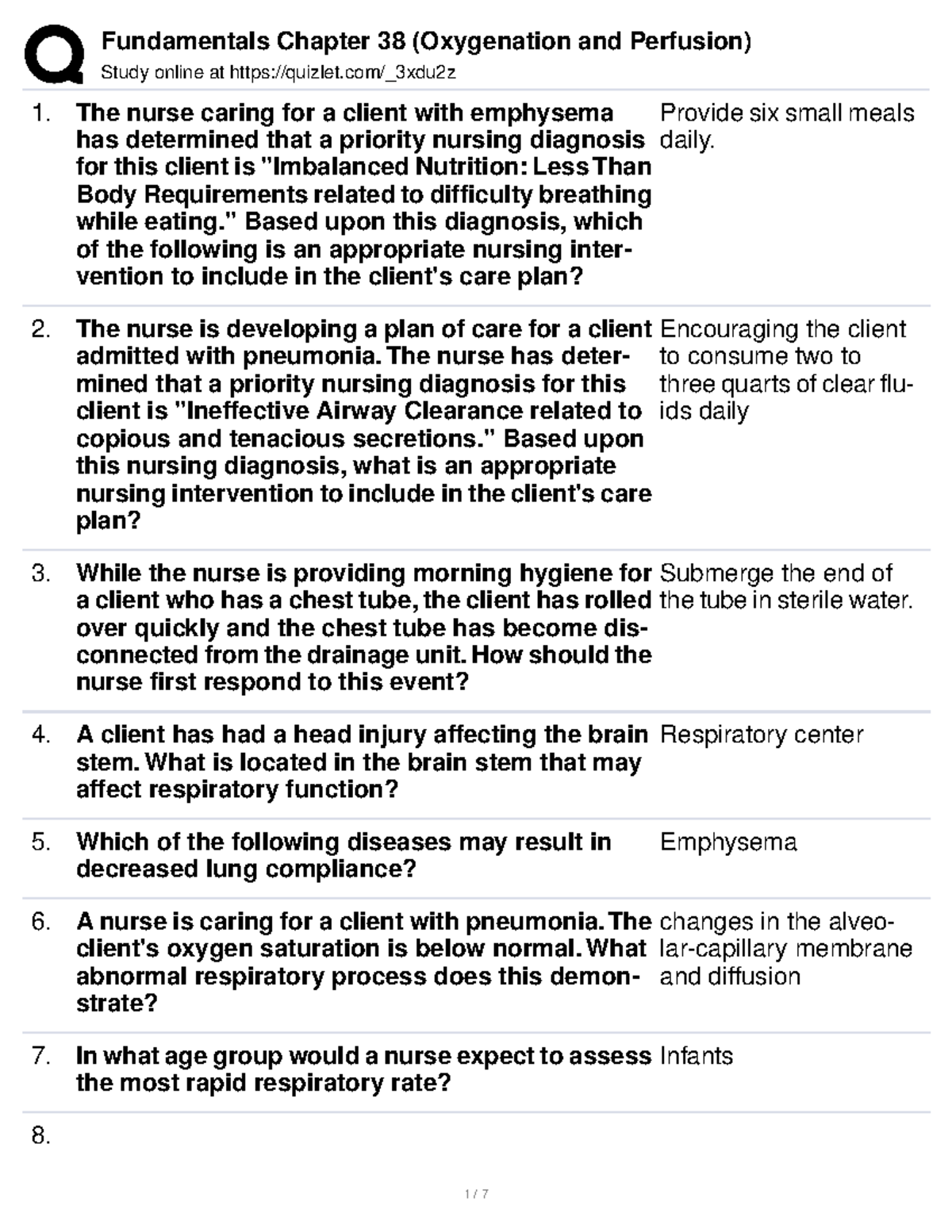 Good onechapter oxygen Study online at quizlet/_3xdu2z The nurse caring for a client with