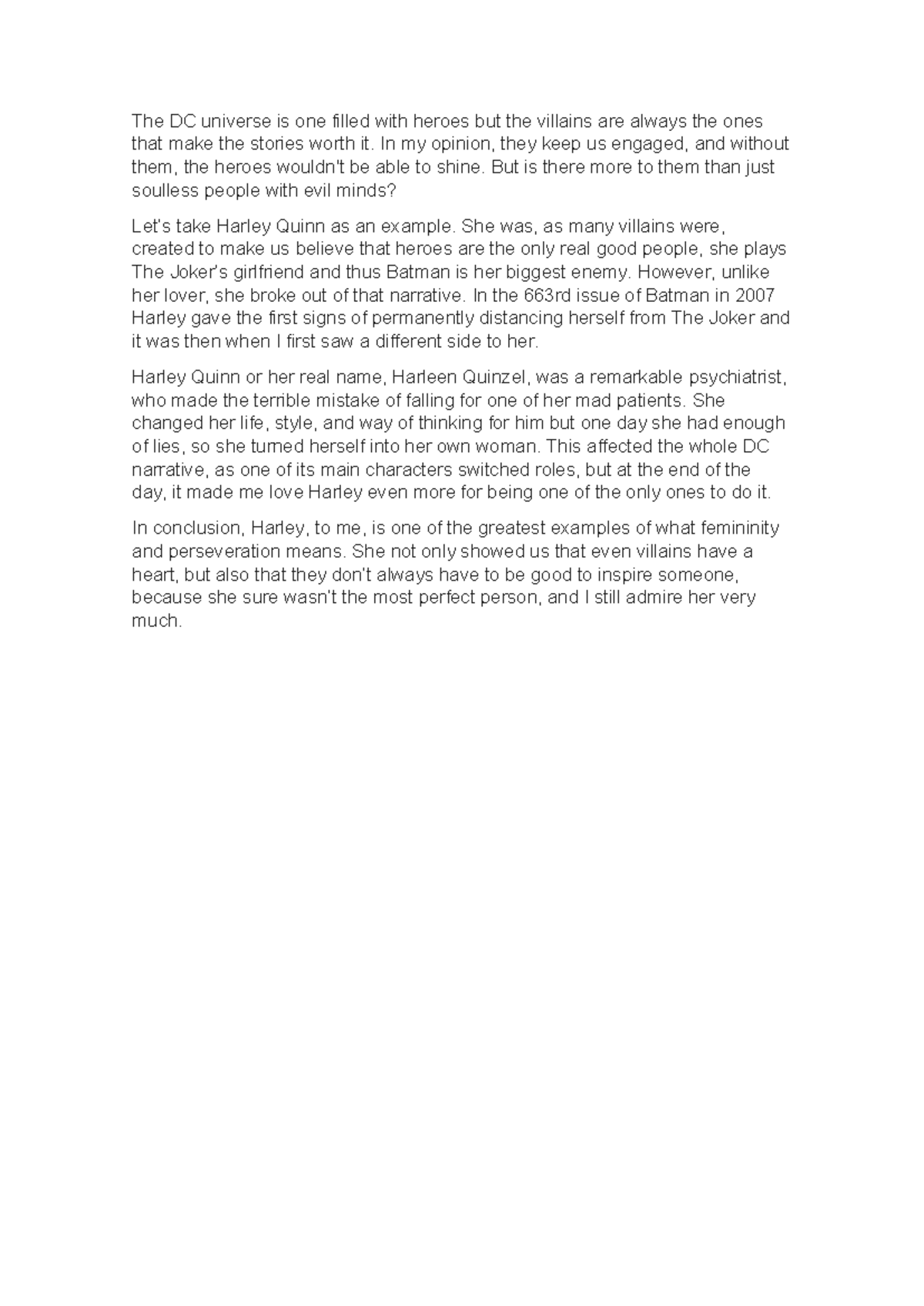 Review C1 exam style - The DC universe is one filled with heroes but ...