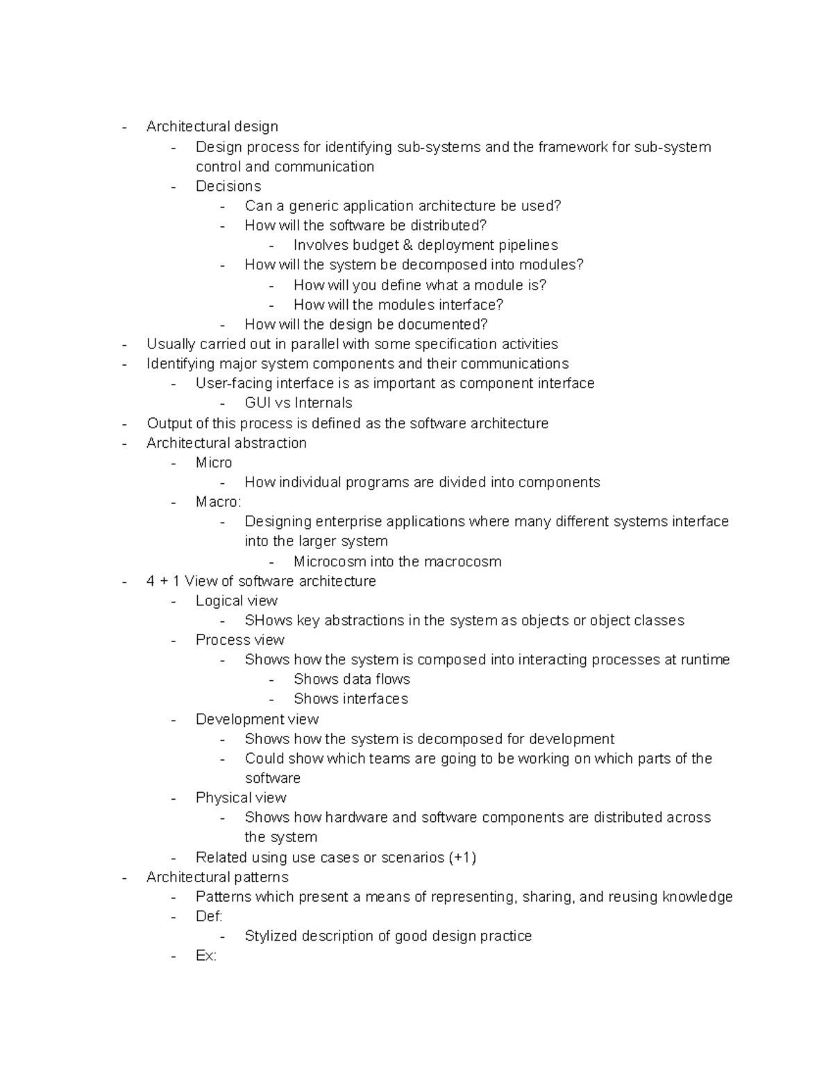 Notes 2 23 - Software Architecture Patterns - Architectural design ...