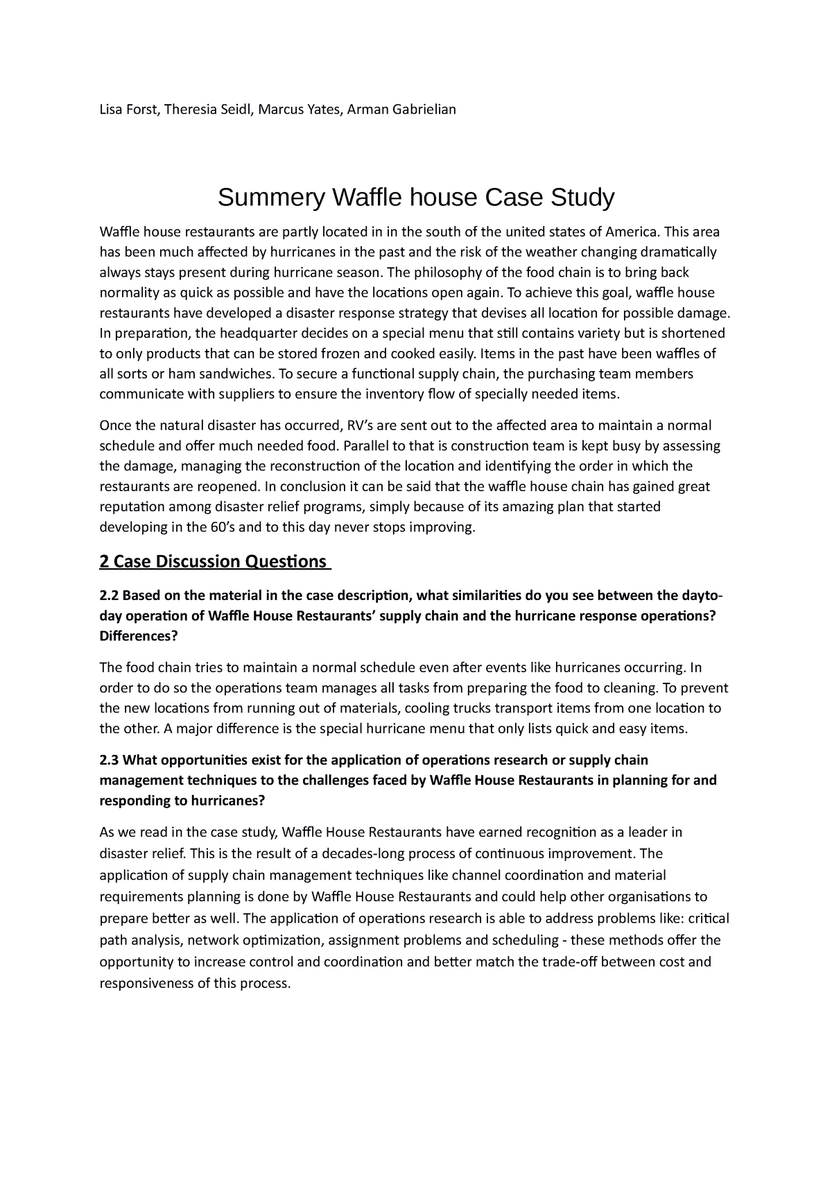 waffle house case study