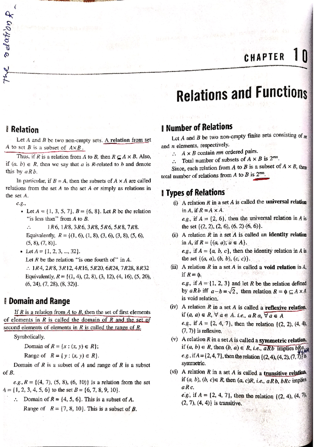 Relations and Functions - BSC Mathematics - Studocu