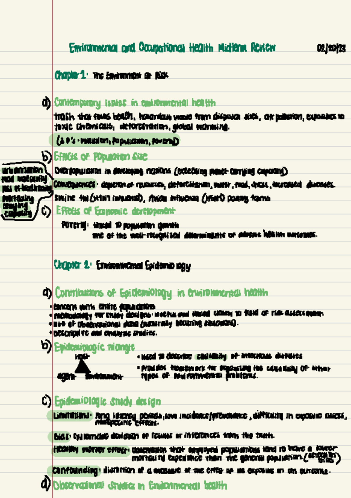 Environmental and Occupational Health Midterm Review - (3P's: pollution ...