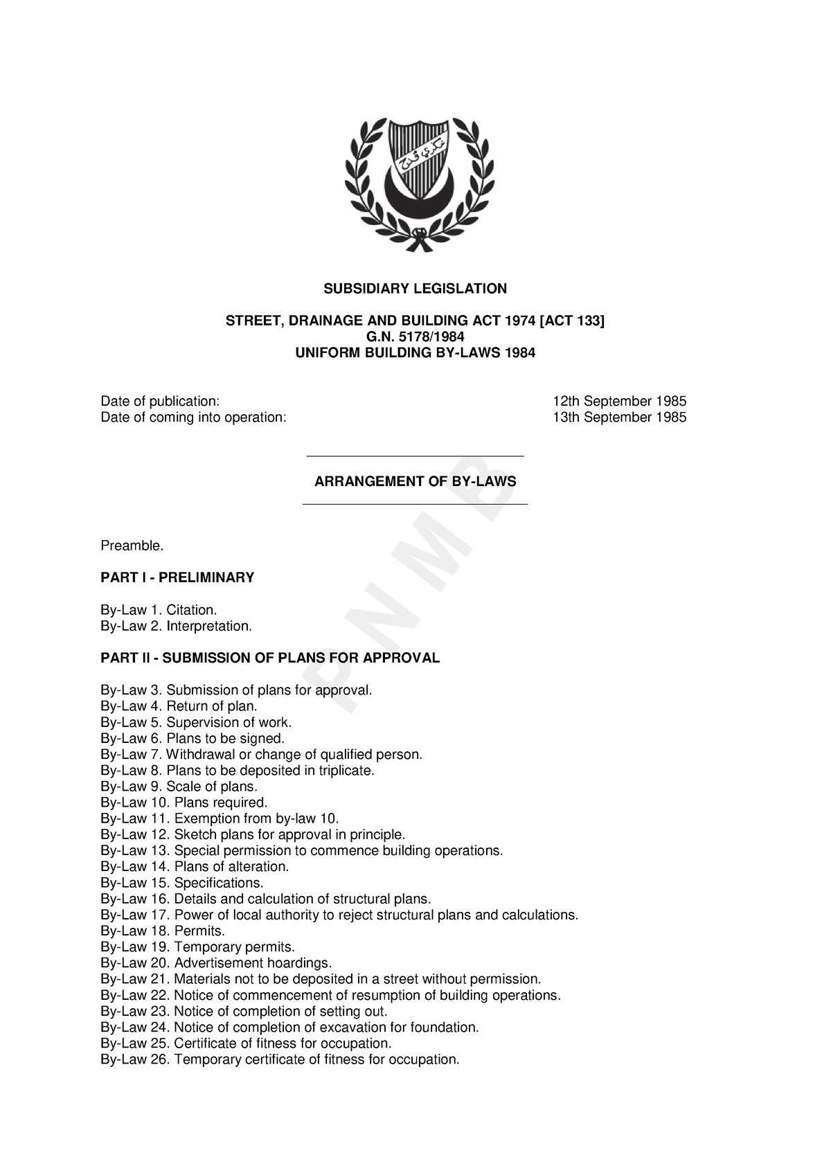 1a. Uniform Building By-Laws 1984-K - Civil Engineering - UiTM - Studocu