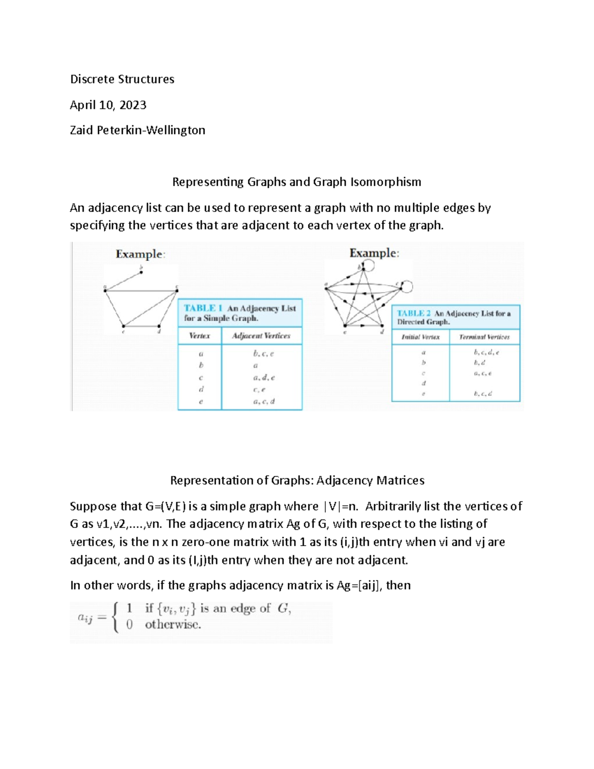 7.3.1-Representing Graphs And Graph Isomorphism - Discrete Structures ...