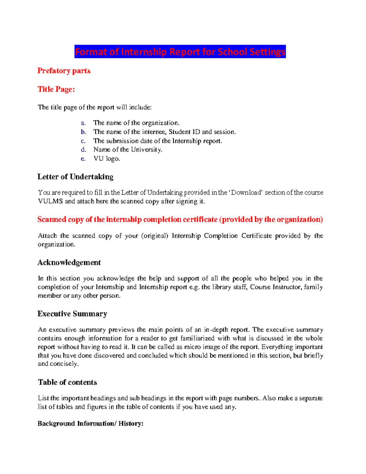 HOW TO WRITE AN INTERNSHIP REPORT FOR SCHOOL visual data 7