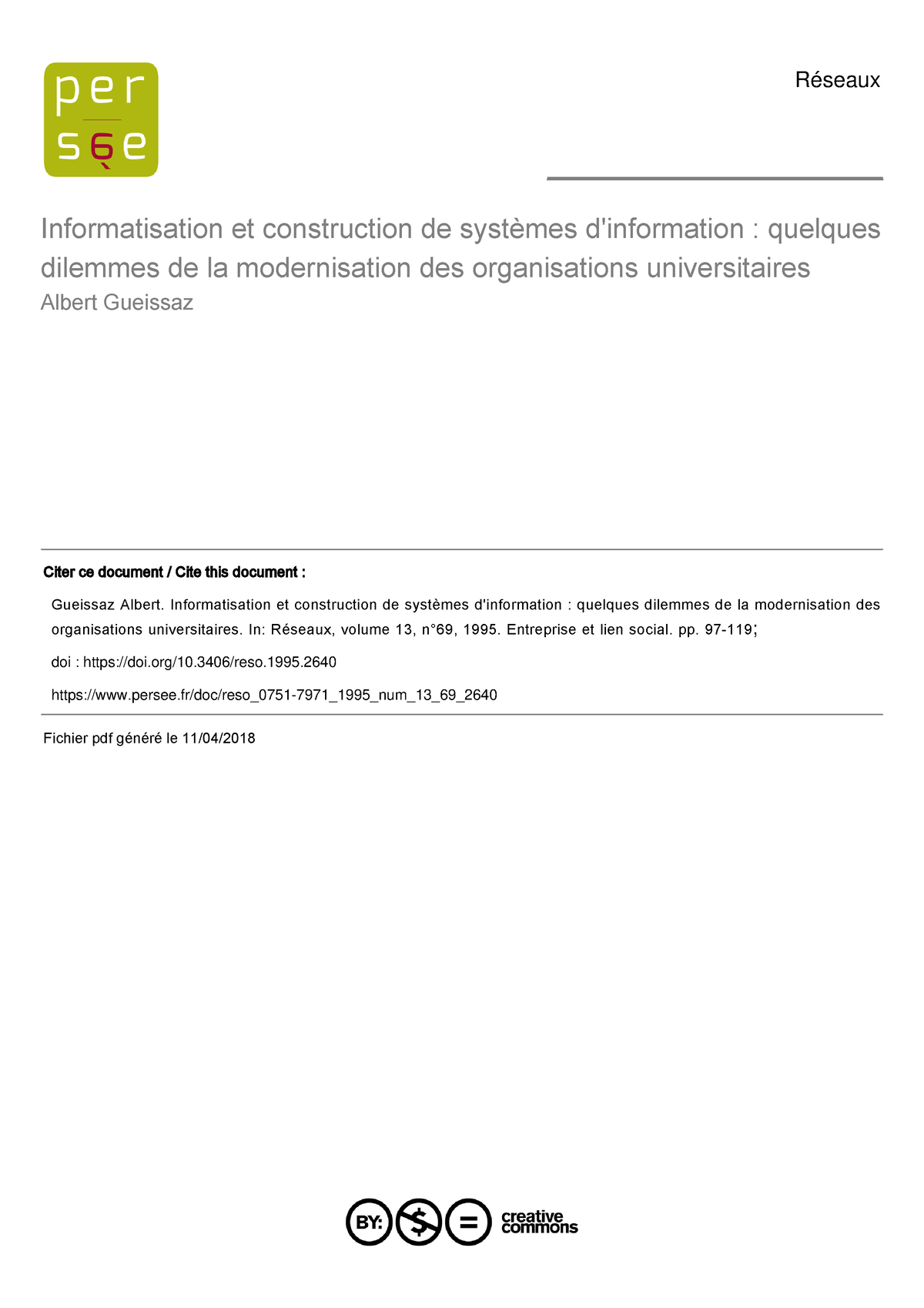 Informatisation Et Construction De Systèmes Dinformation Informatisation Et Construction De