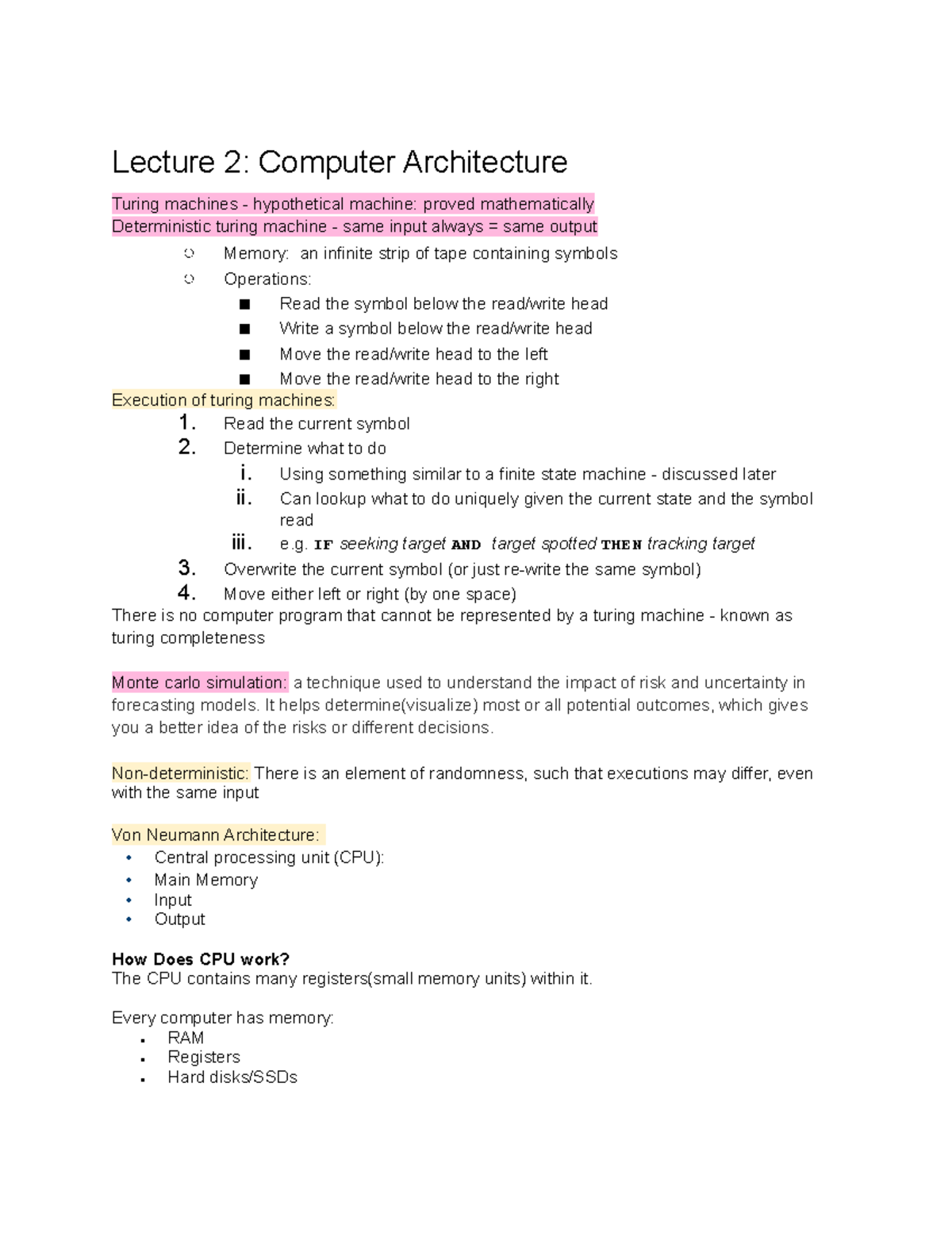 Lecture 2 - Computer Architecture - Lecture 2: Computer Architecture ...