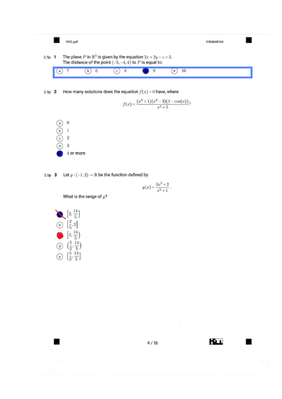 Calculus Final Exam 2022-2023 - Calculus Variant B - Studeersnel