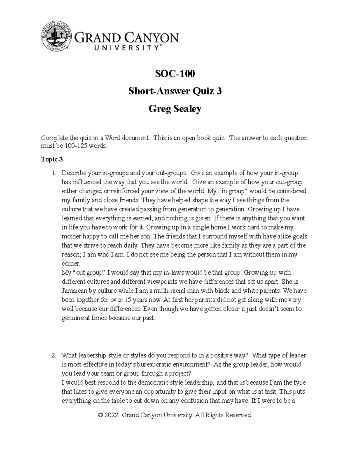 SOC-100.Short-Answer Quiz 3 1-8-18 - SOC- Short-Answer Quiz 3 Greg ...