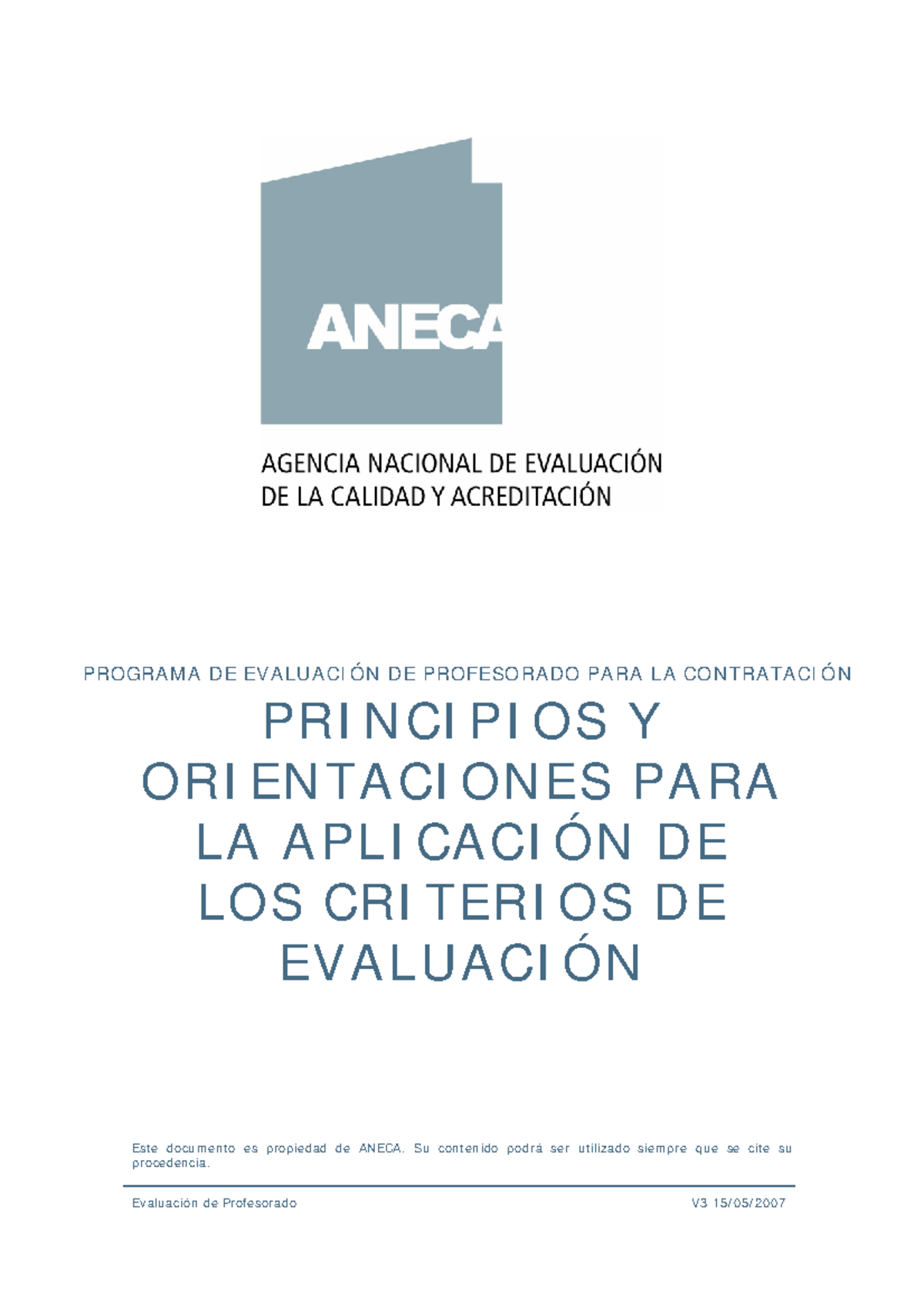 Criterios Aneca - Este Documento Es Propiedad De ANECA. Su Contenido ...