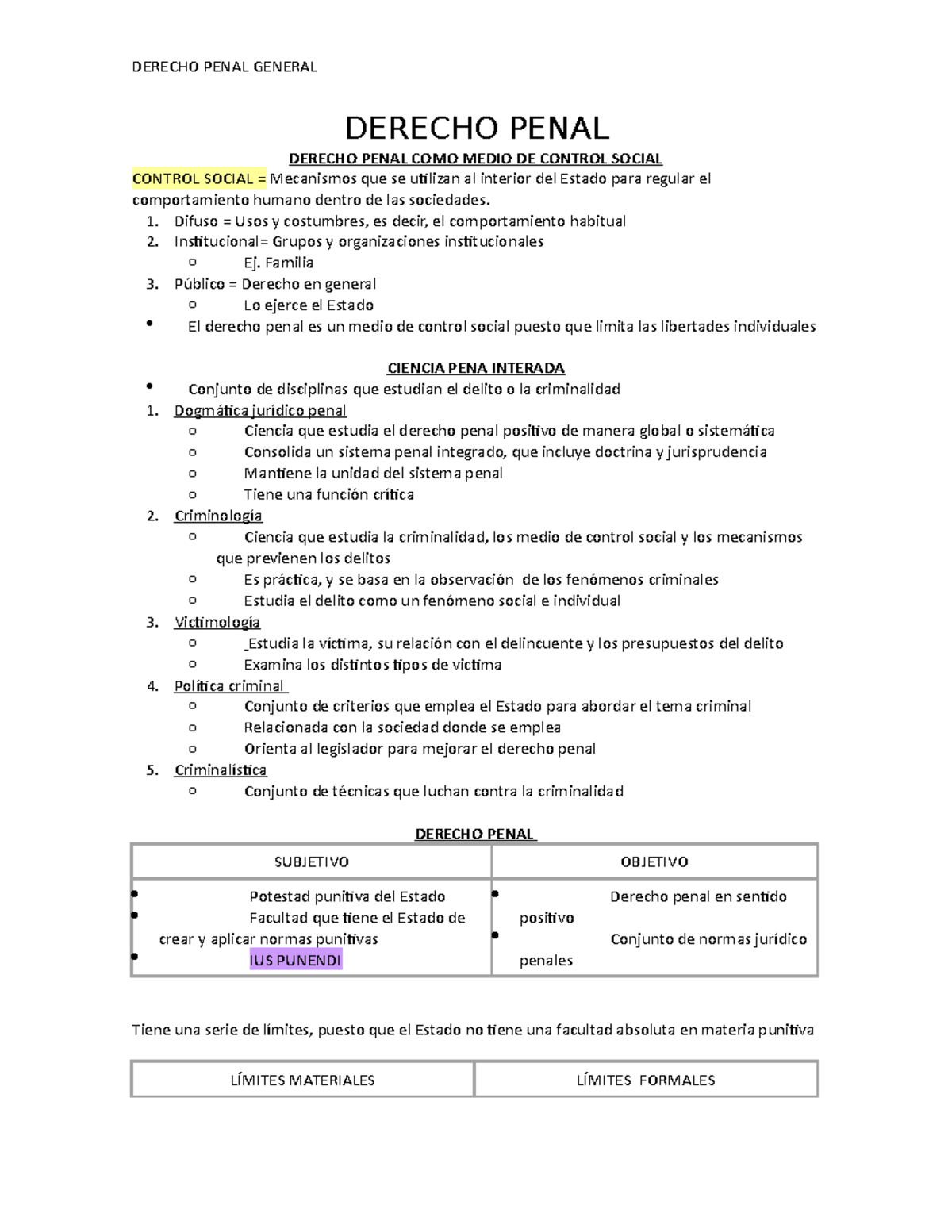 Apuntes Derecho Penal General - DERECHO PENAL GENERAL DERECHO PENAL ...