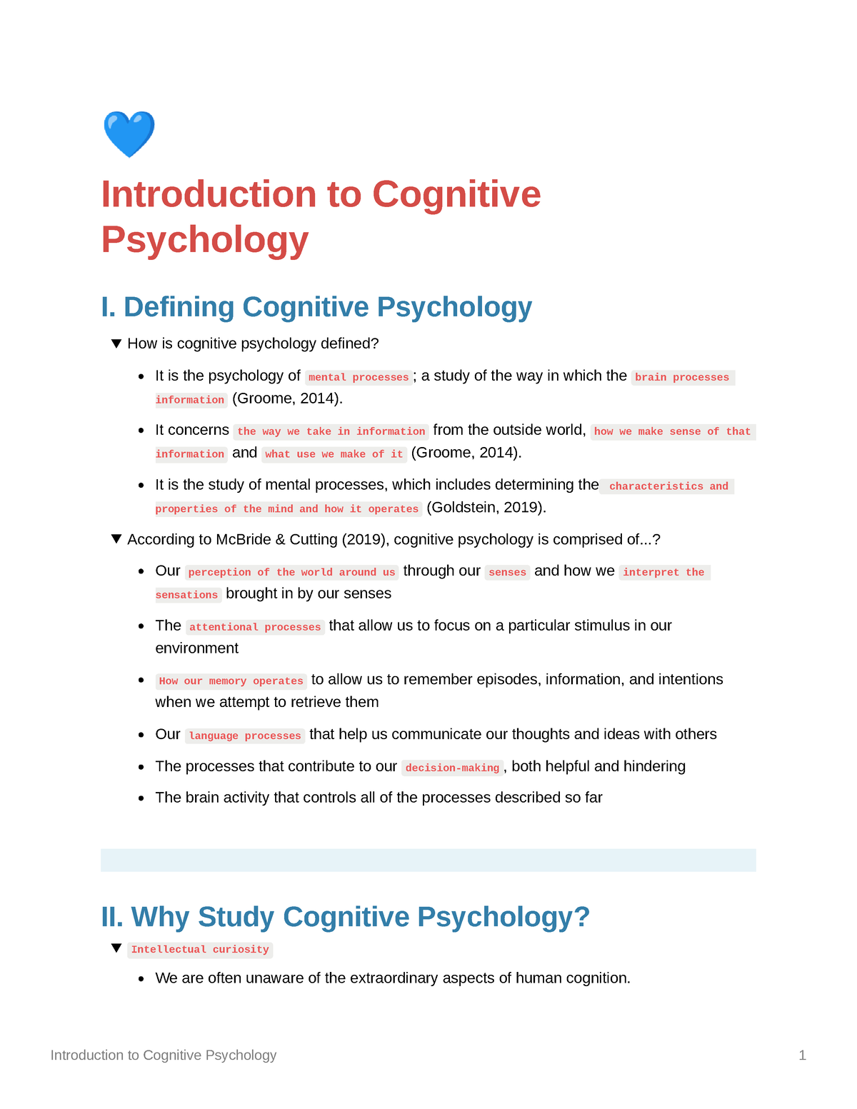 Introduction to Cognitive Psychology Defining Cognitive Psychology