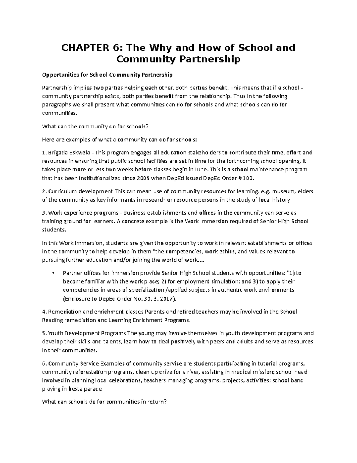 school community relationship essay