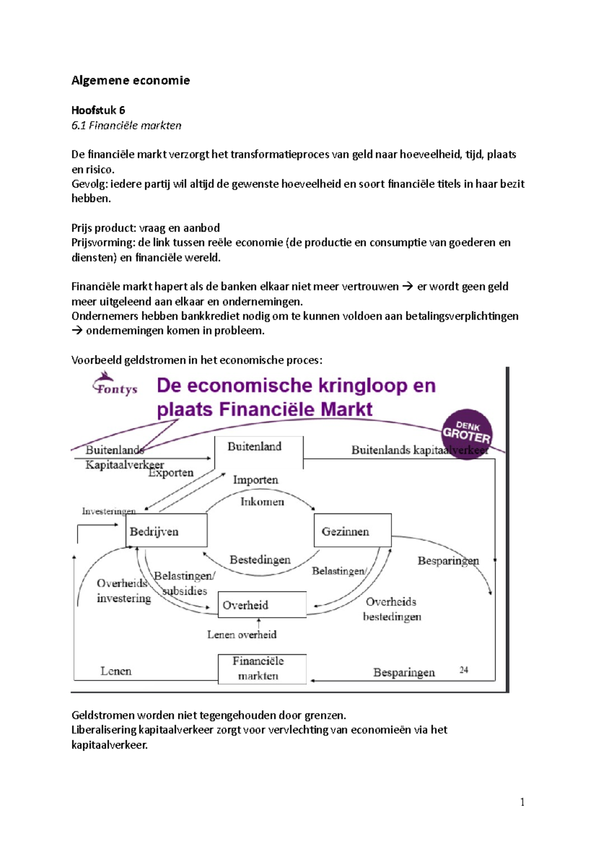 Algemene Economie - Algemene Economie Hoofstuk 6 6 Financiële Markten ...